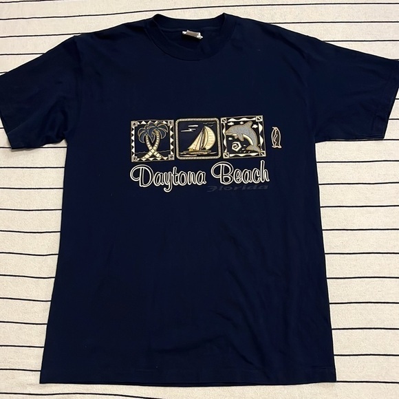 Vintage Daytona Beach USA Made Crewneck T-shirt Size Large - Picture 1 of 10